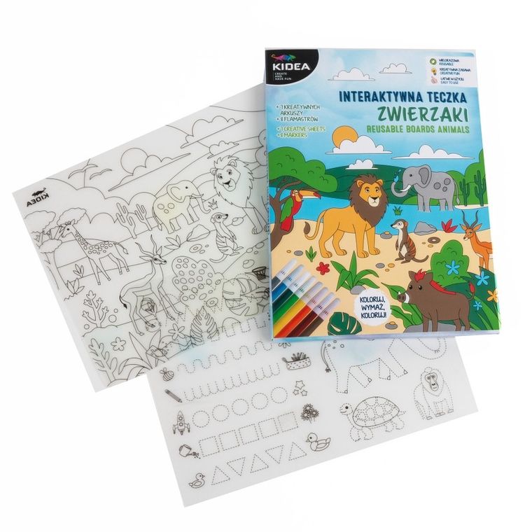 Kidea, Zwierzaki, Interaktywna teczka, zestaw kreatywny