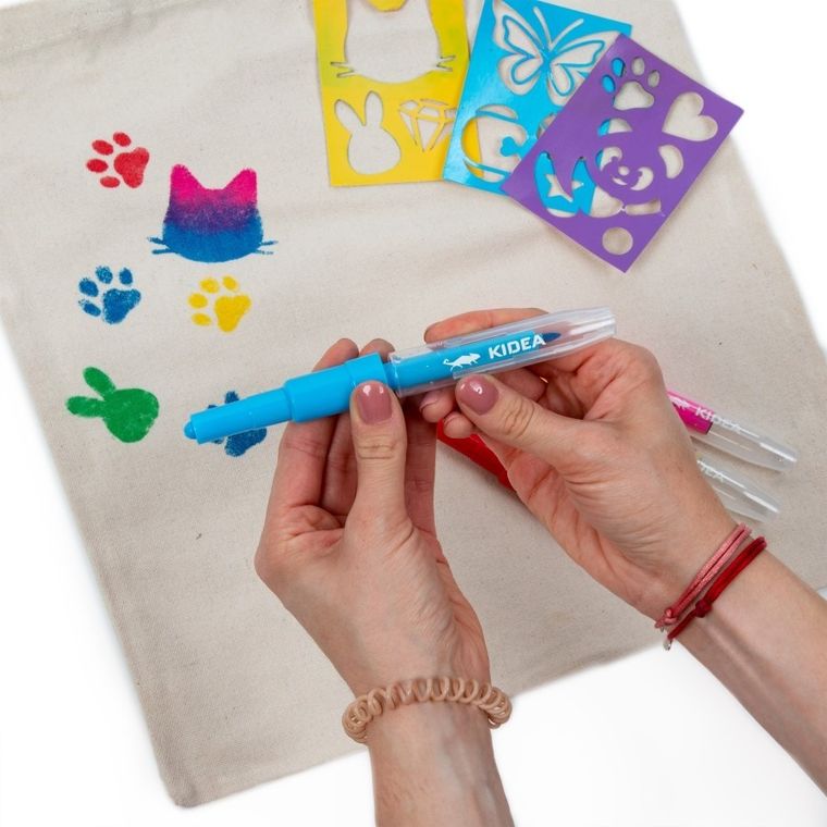 Kidea, Zwierzaki, markery do tkanin w sprayu, 5 szt.
