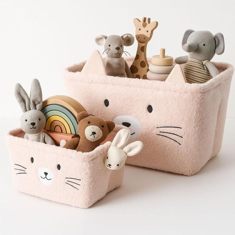 Kids Collection, pluszowe koszyki na zabawki, 2 szt.