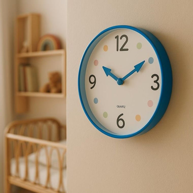 Kids Collection, Safi, zegar do pokoju dziecka, niebieski, 25 cm