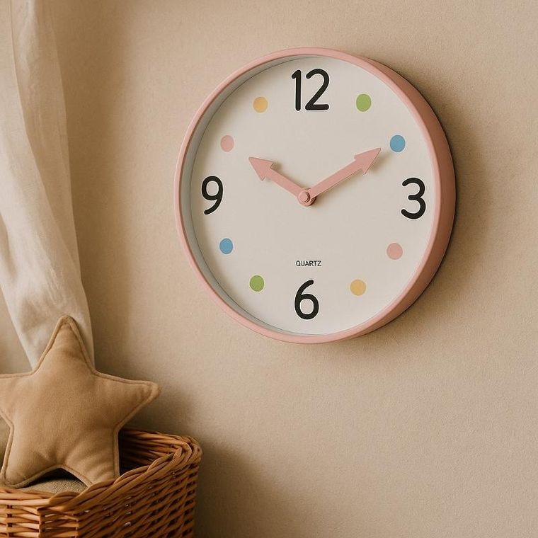 Kids Collection, Safi, zegar do pokoju dziecka, różowy, 25 cm
