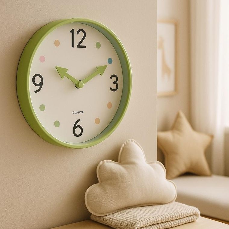 Kids Collection, Safi, zegar do pokoju dziecka, zielony, 25 cm
