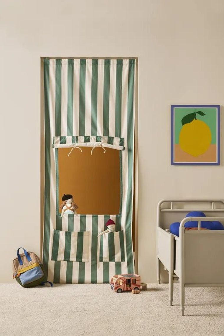 Kid's Concept, kotara na drzwi do zabawy w teatrzyk/sklep, stripe green