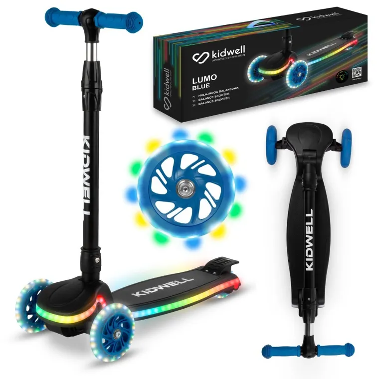 Kidwell, Lumo, hulajnoga 3-kołowa LED, balansowa, blue