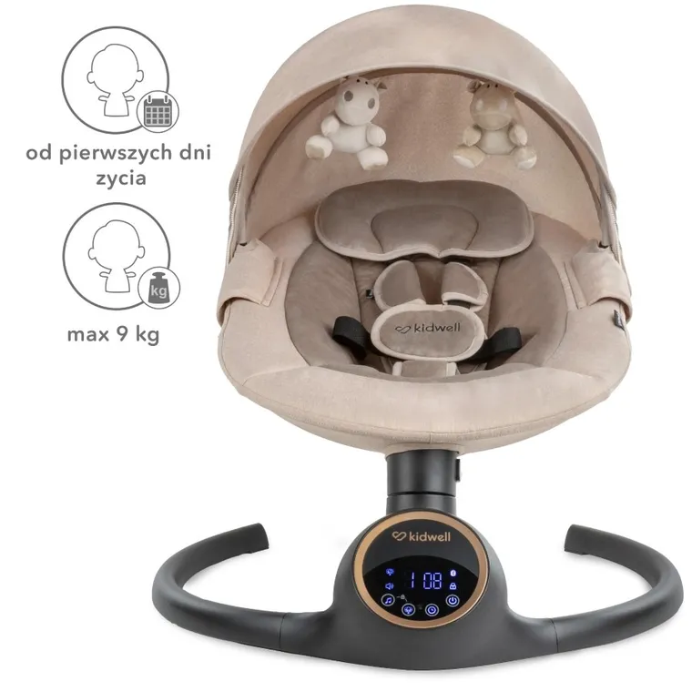 Kidwell, Reve, bujaczek, leżaczek elektryczny, 2w1, Beige Gold