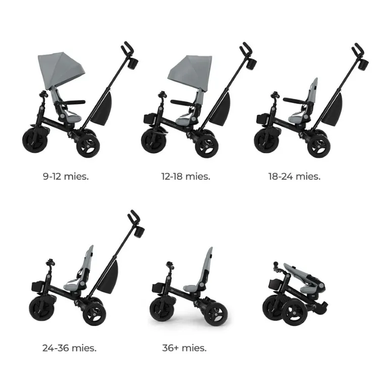 Kinderkraft, Aveo 2 Plus, rowerek trójkołowy 6w1, Grey