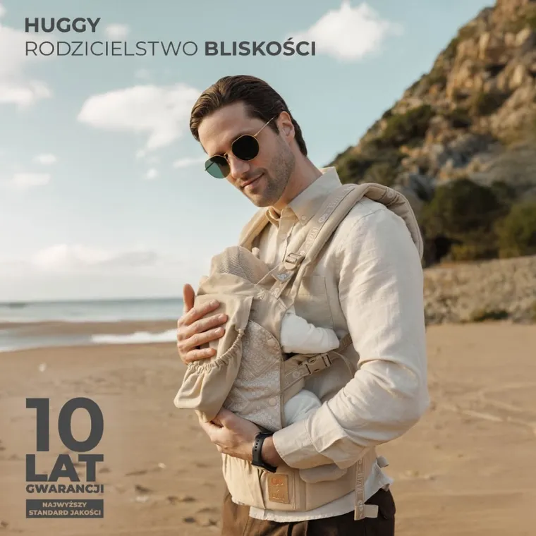 Kinderkraft, Bizuu, Huggy, nosidełko ergonomiczne, Dune Whisper