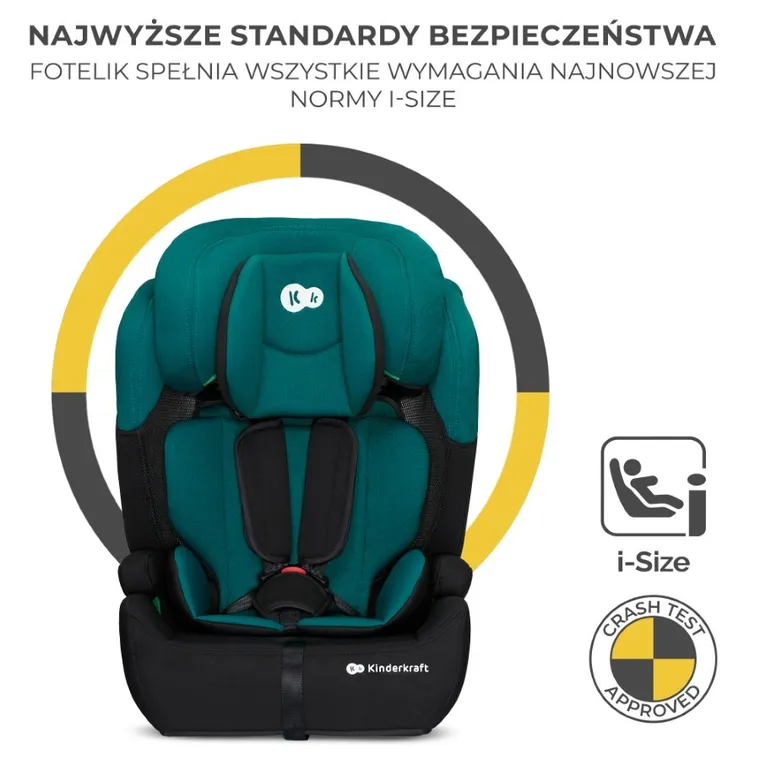 Kinderkraft, Comfort Up, I-size, fotelik samochodowy, Green, 76-150 cm