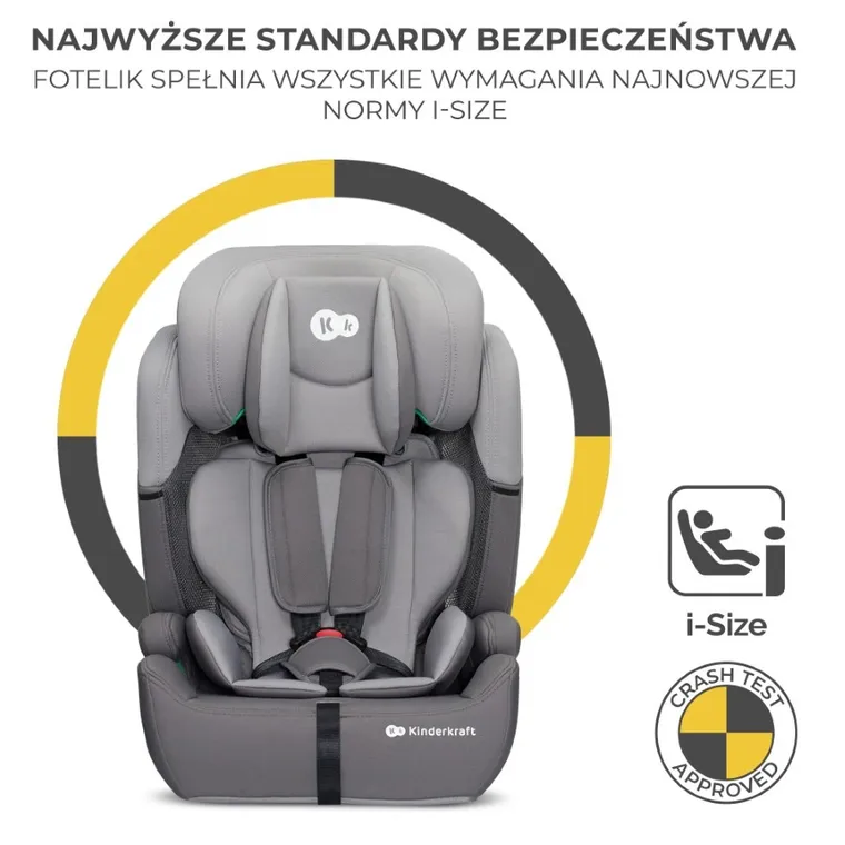 Kinderkraft, Comfort Up, I-size, fotelik samochodowy, Grey, 76-150 cm