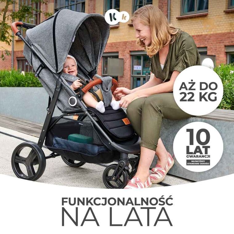 Kinderkraft, Grande Plus, wózek spacerowy, Black
