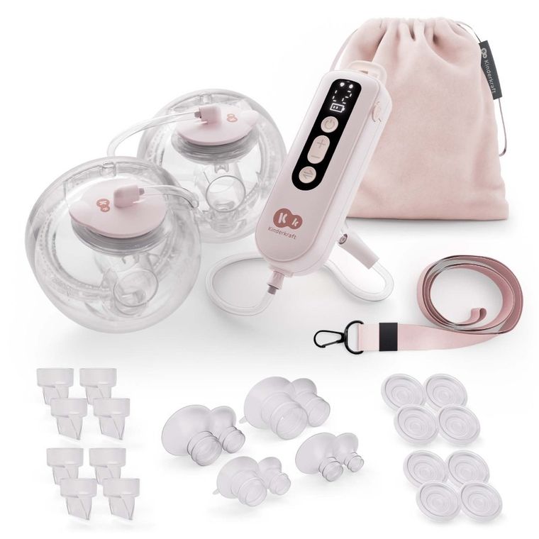 Kinderkraft, Hands-Free, podwójny laktator GentleFlow, pink