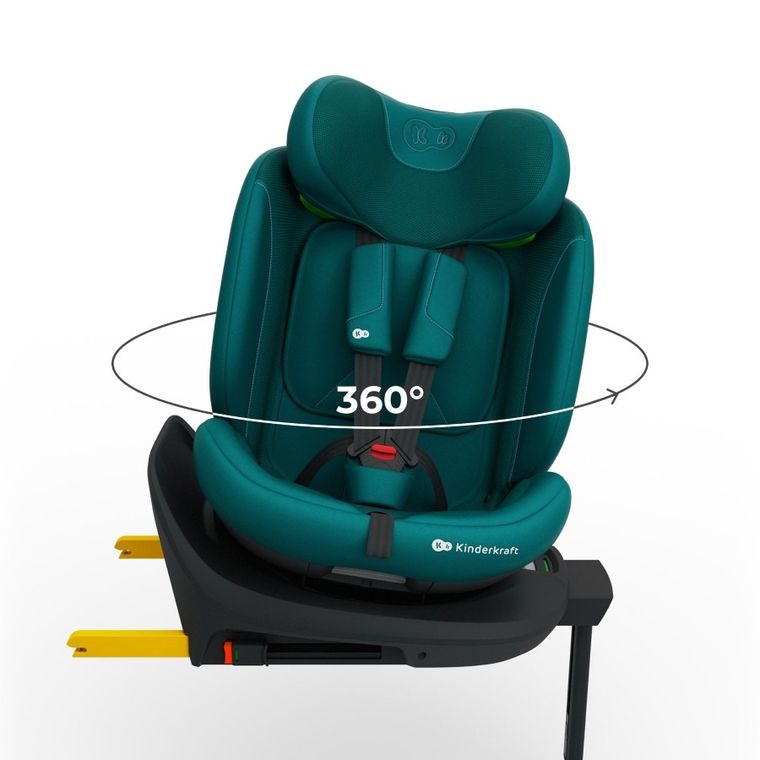 Kinderkraft, I-360 2 Plus, fotelik samochodowy, i-Size, green, 40-150 cm