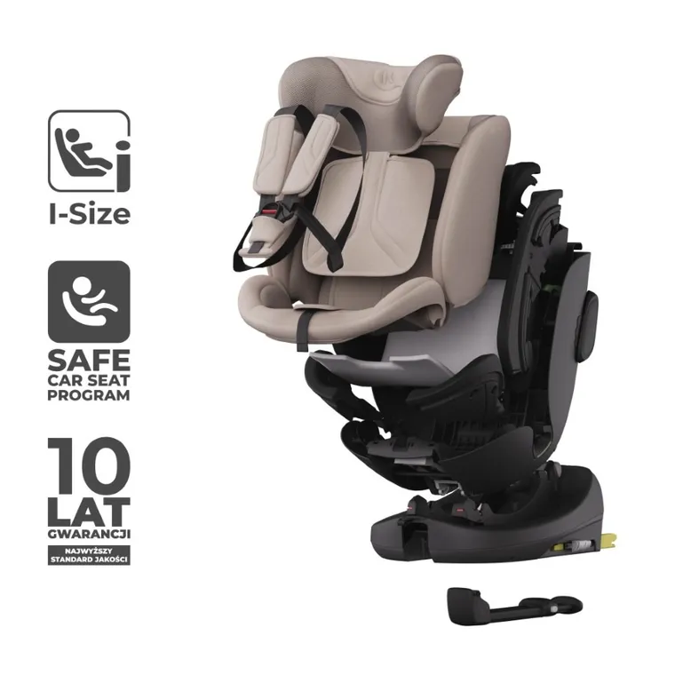 Kinderkraft, I-Fix, fotelik samochodowy, 61-150 cm, beige
