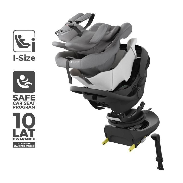 Kinderkraft, I-Lite, fotelik samochodowy, nosidełko, Cool Grey, 40-86 cm