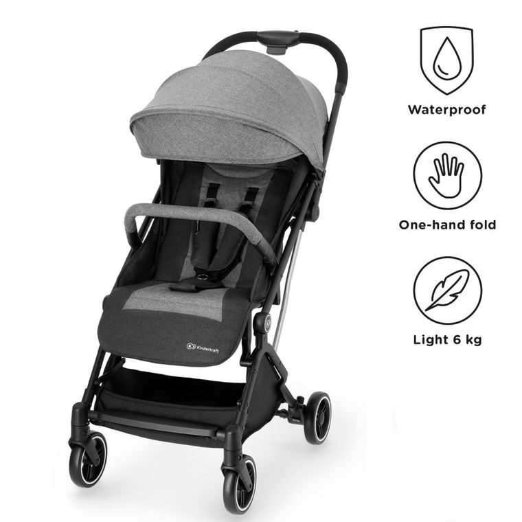 Kinderkraft, INDY, wózek spacerowy, szary