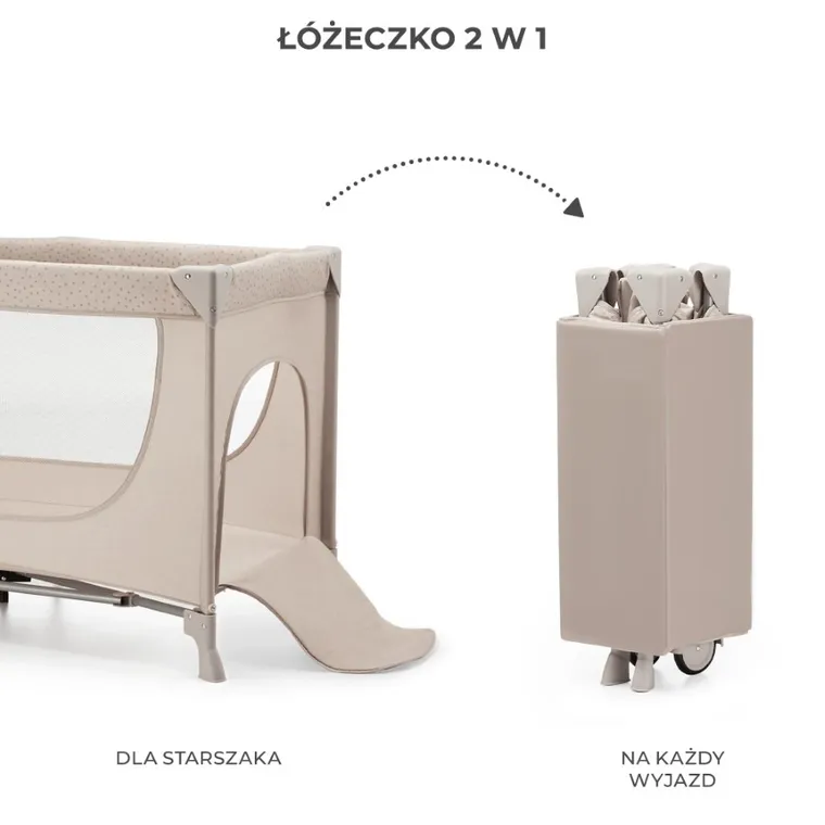 Kinderkraft, Joy 2, łóżeczko turystyczne, Beige