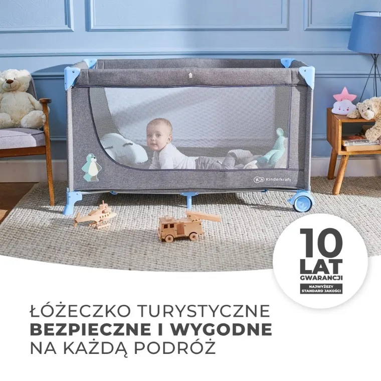 Kinderkraft, Joy, łóżeczko turystyczne, Blue
