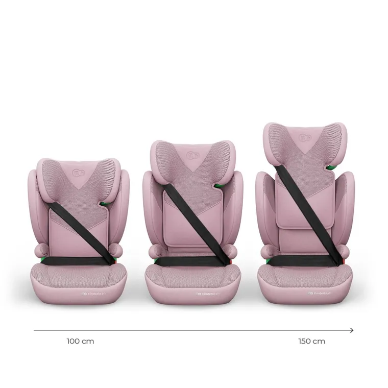 Kinderkraft, Junior Fix 2 Plus, i-Size, fotelik samochodowy, pink, 100-150 cm