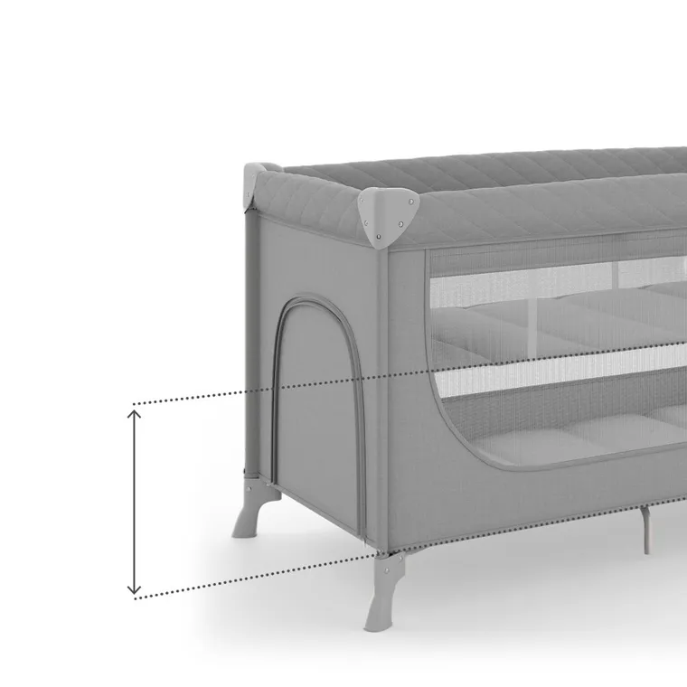 Kinderkraft, Leody Up, łóżeczko turystyczne, grey