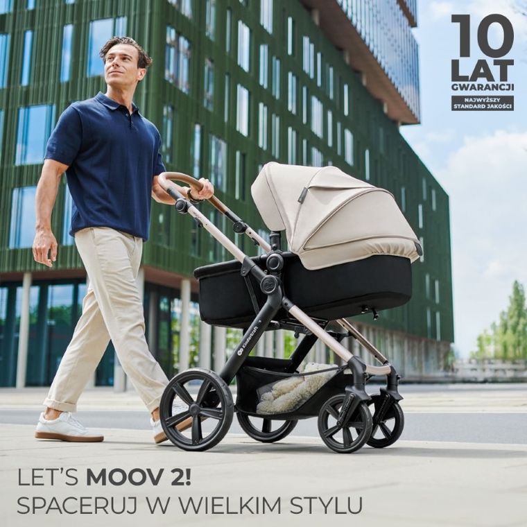 Kinderkraft, Moov 2, Air Wheels, wózek wielofunkcyjny 4w1, Moonlight Grey
