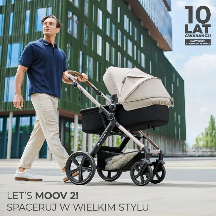 Kinderkraft, Moov 2, Air Wheels, wózek wielofunkcyjny 4w1, Pure Black