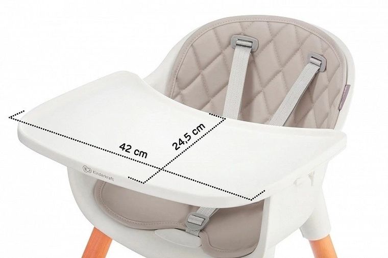 Kinderkraft, Sienna, krzesełko do karmienia 2w1, szare