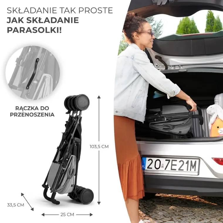 Kinderkraft, Siesta, wózek spacerowy, Grey