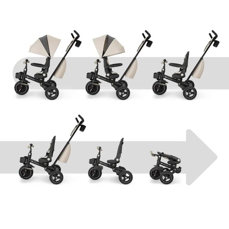 Kinderkraft, Spinstep 2 Plus, rowerek trójkołowy 6w1, Beige