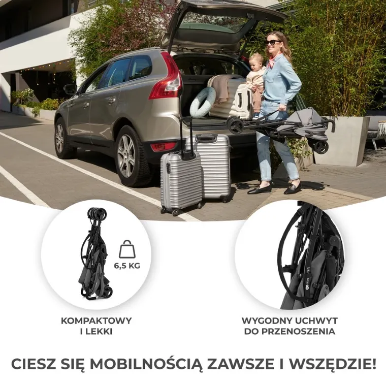 Kinderkraft, Tik, wózek spacerowy, Stone Grey