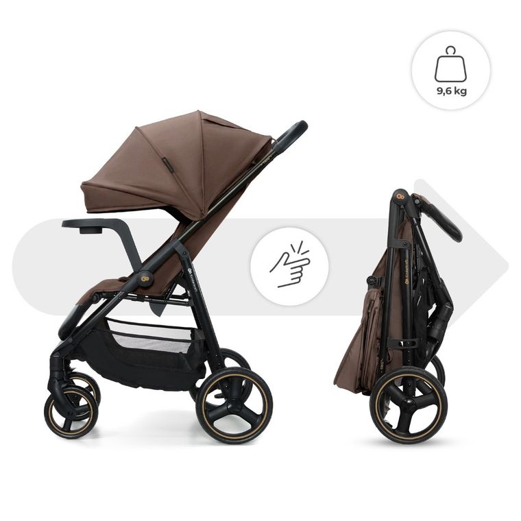 Kinderkraft, Trig 3, wózek spacerowy z tacką, Velvet Mocca