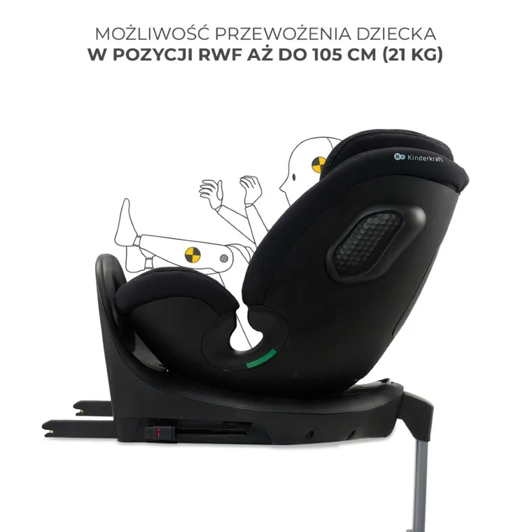 Kinderkraft, Xrider 2, fotelik samochodowy, Black, 40-150 cm