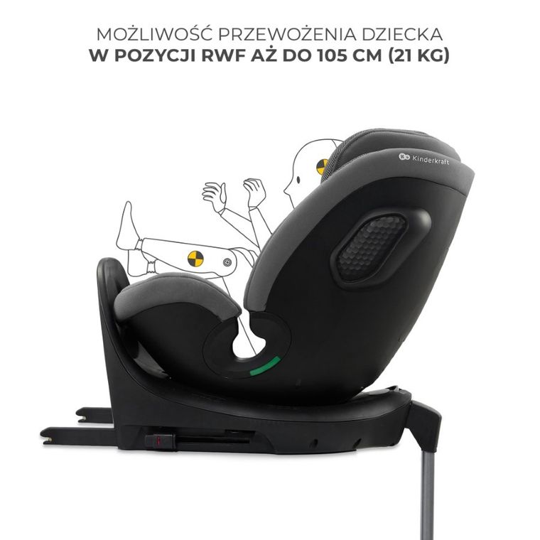 Kinderkraft, Xrider 2, fotelik samochodowy, Grey, 40-150 cm