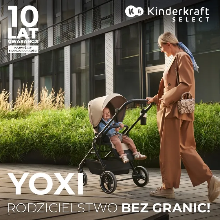 Kinderkraft, Yoxi, wózek spacerowy, Sand Beige