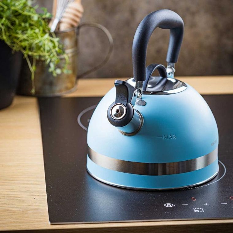 Kinghoff, czajnik z gwizdkiem, niebieski, 1,8l