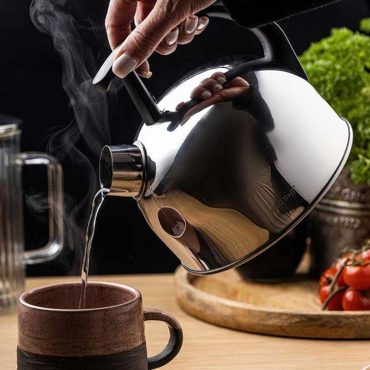 Kinghoff, czajnik z gwizdkiem, srebrny, 1,5l