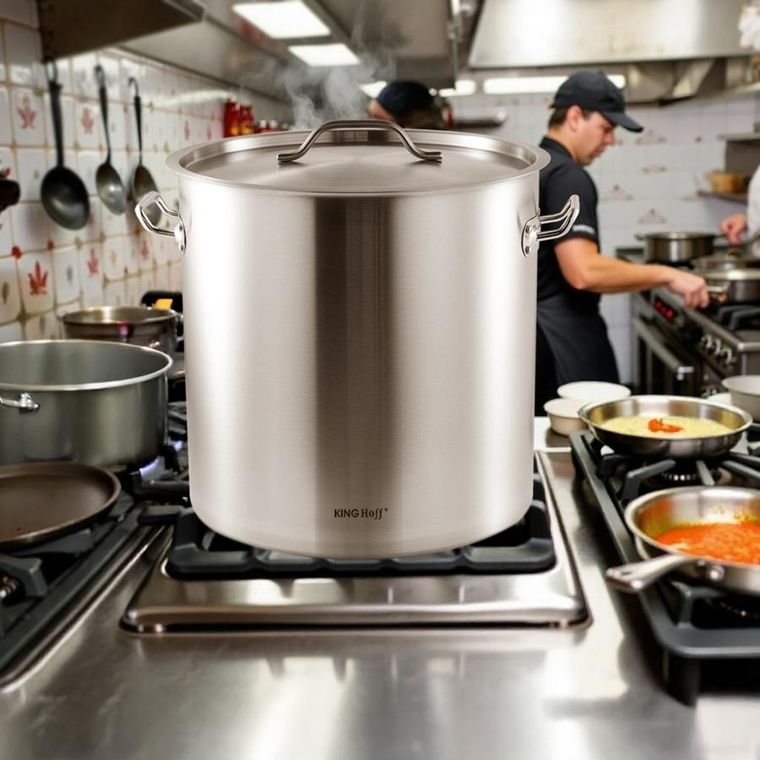 Kinghoff, garnek gastronomiczny z pokrywą, stalowy, 50l, KH-1966