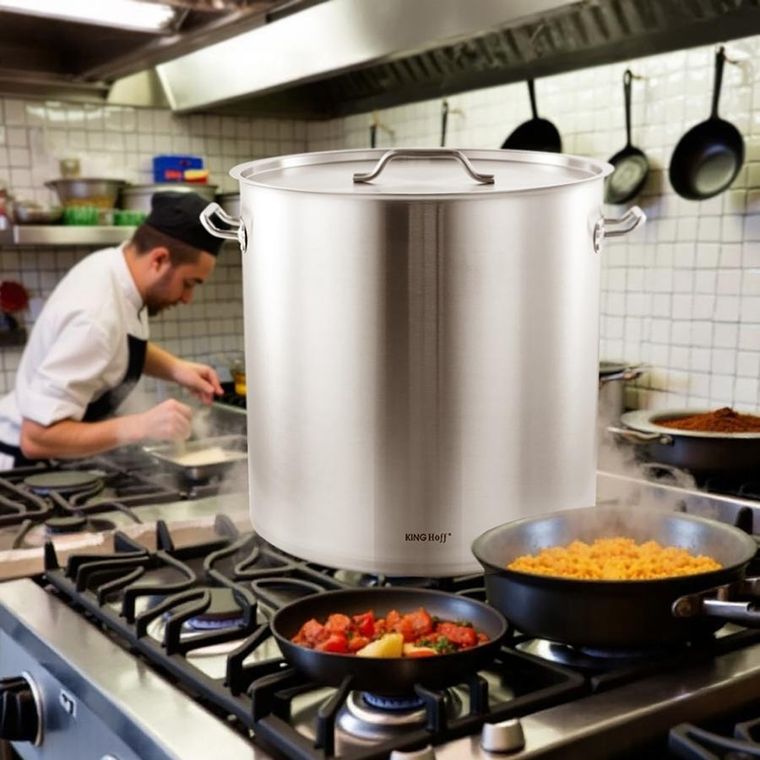 Kinghoff, garnek gastronomiczny z pokrywą, stalowy, 98l, KH-1968
