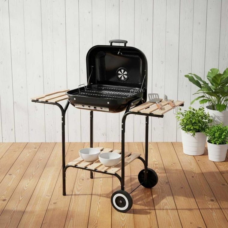 Kinghoff, grill węglowy na kółkach z półkami, kh-2034