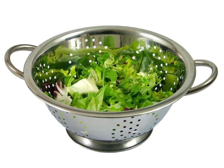 Kinghoff, stalowy durszlak z uchwytami, 24 cm