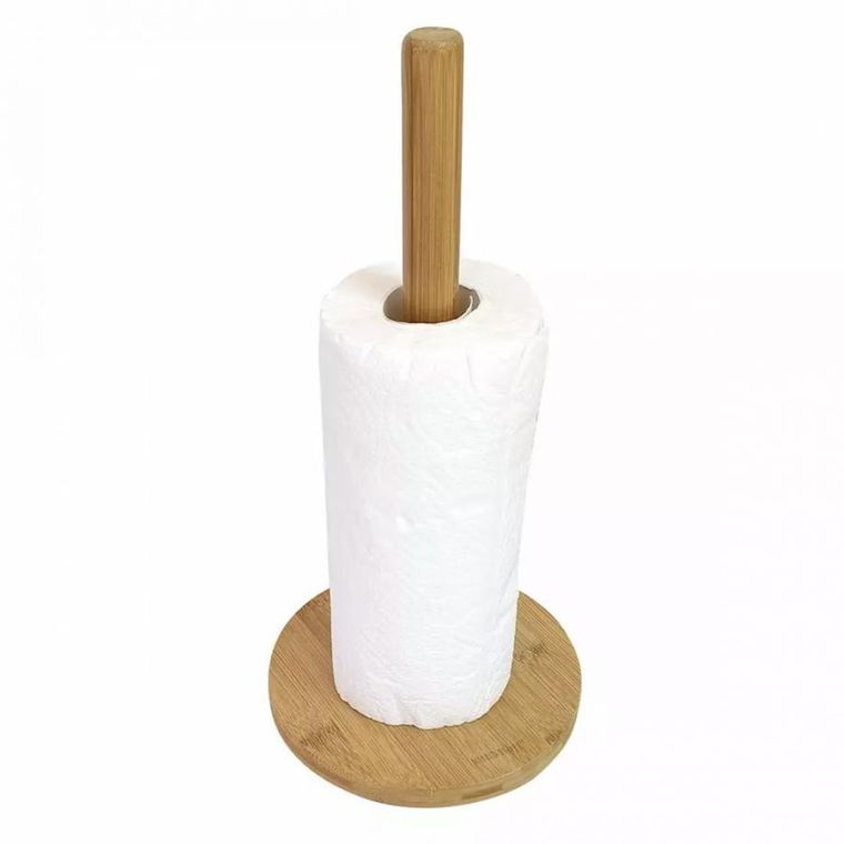 Kinghoff, stojak bambusowy na ręczniki papierowe