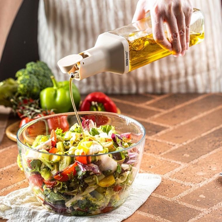 Kinghoff, szklana butelka z nalewakiem do octu i oliwy, 500 ml, kh-2004