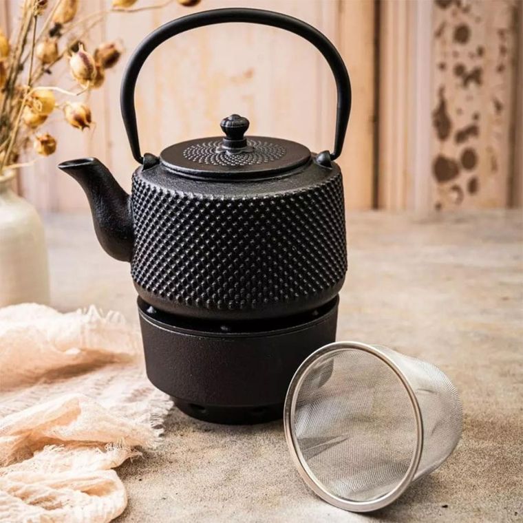 Kinghoff, zaparzacz żeliwny dzbanek z filtrem i podgrzewaczem, 0.8l