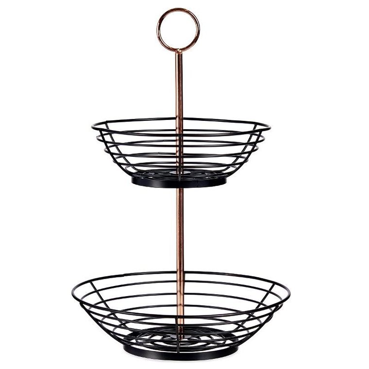 Kinvara, dwupoziomowa patera na owoce, metal