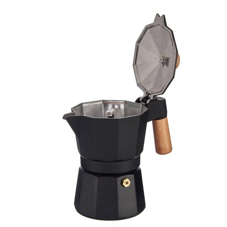 Kinvara, kawiarka aluminiowa z drewnianym uchwytem