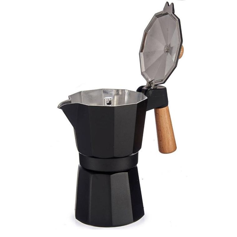 Kinvara, kawiarka aluminiowa z drewnianym uchwytem