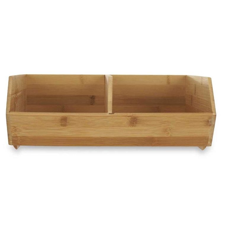 Kinvara, organizer bambusowy na biurko, dwie przegródki