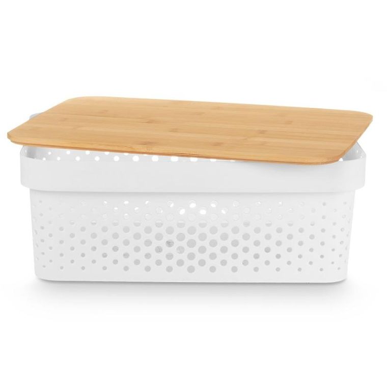 Kinvara, plastikowy pojemnik z bambusową pokrywą, 36-26-14 cm