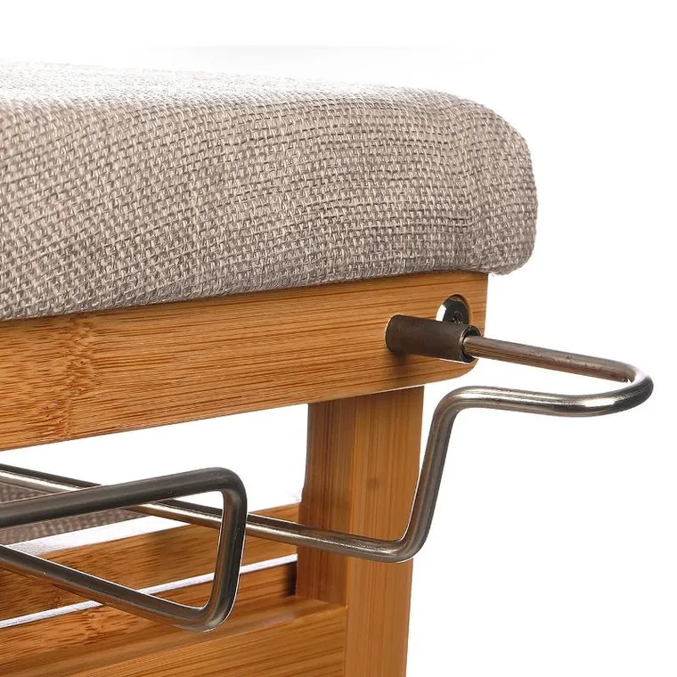 Kipit, Bamy, bambusowa szafka z deską do prasowania i koszem na pranie, 111-34-82 cm