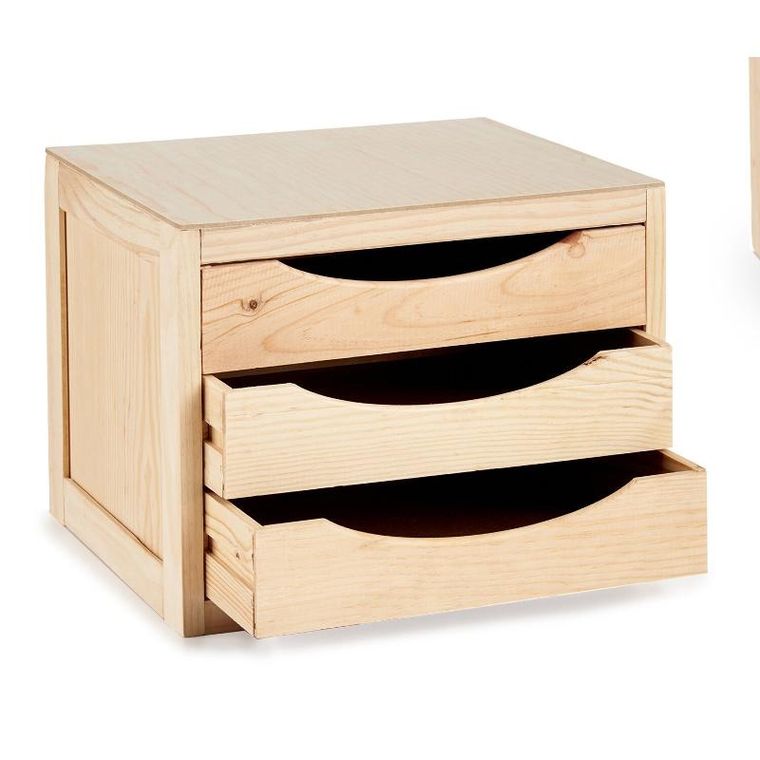 Kipit, organizer z szufladkami, drewniany, 29-30-39 cm