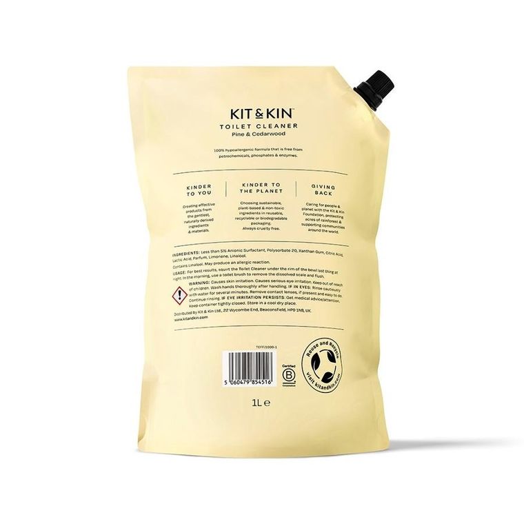 Kit & Kin, naturalny płyn do czyszczenia toalety, o zapachu sosny i cedru, 1l